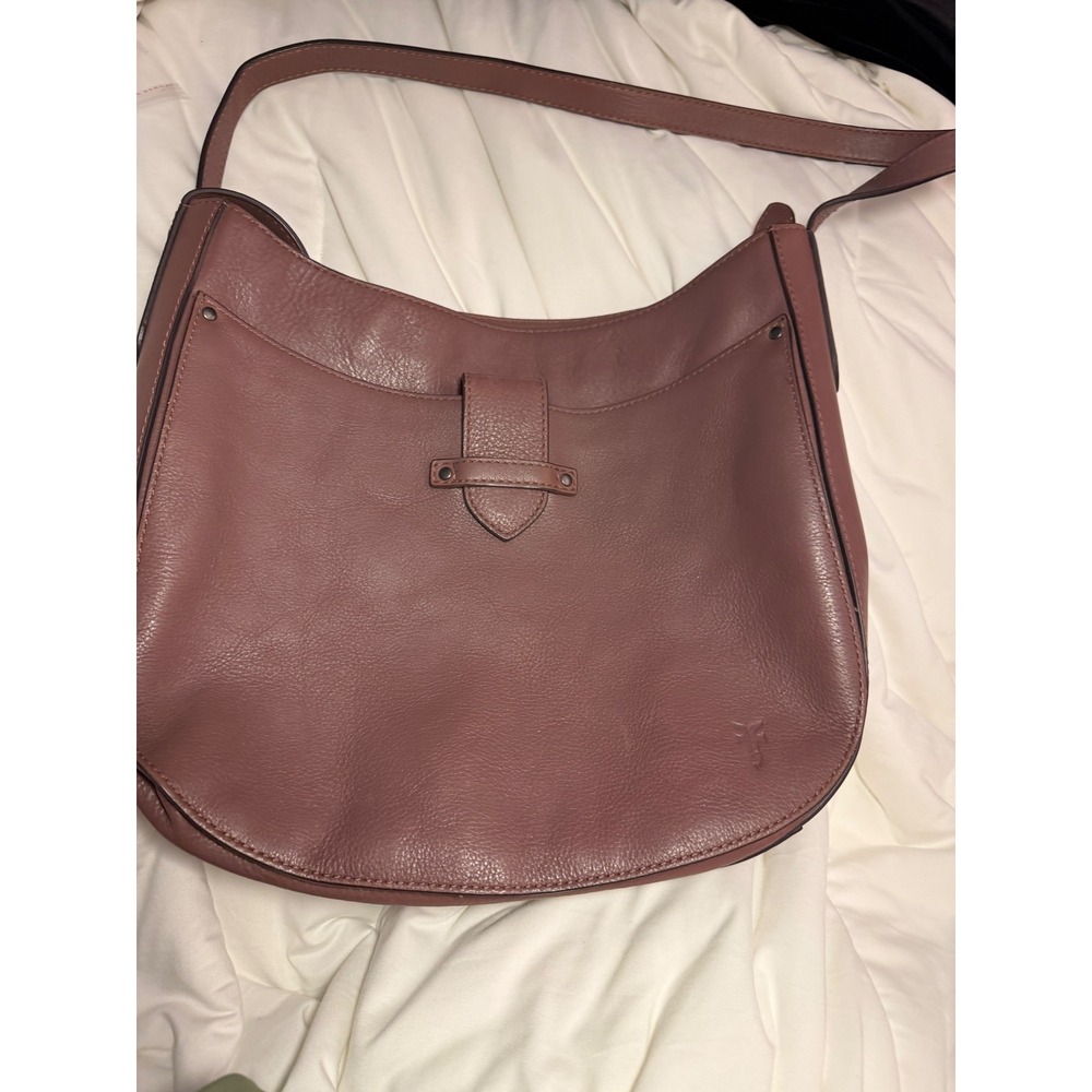 Frye Melissa Leather Hobo Shoulder Bag Dusty Rose Pink Slouchy Crossbody